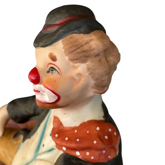 Albert E Price Clown Sitting On Globe Vintage 1980 Sad Hobo Porcelain Figurine - Picture 14 of 15